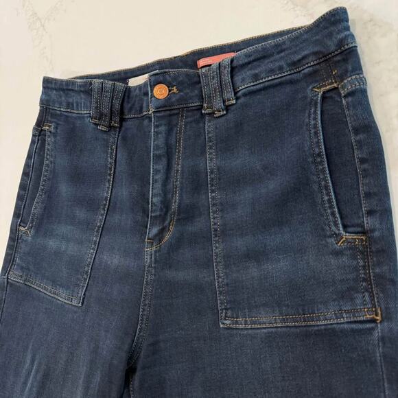 Pilcro Anthropologie The Icon Denim Jeans Womens 29 Blue High Rise Patch Pockets - Picture 3 of 10